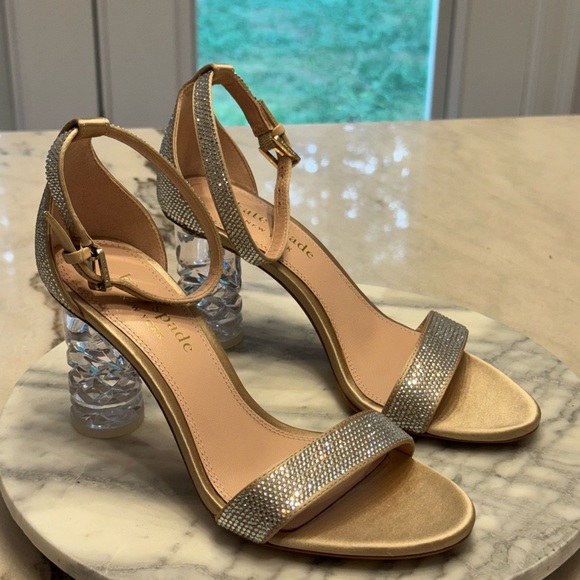 [NWT] Kate Spade New York • Alora Pave Embellished Satin Sandals 🏰 - Picture 3 of 10